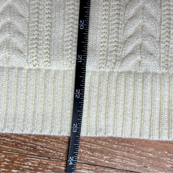 Lands’ End Cotton Cable Knit Sweater Top / Cream Ivory / Women’s S. - Picture 5 of 6